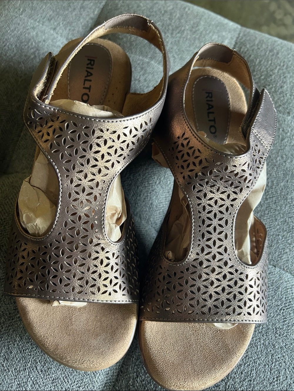 Rialto Bronze-Brown Laser Cut Women's Sandals